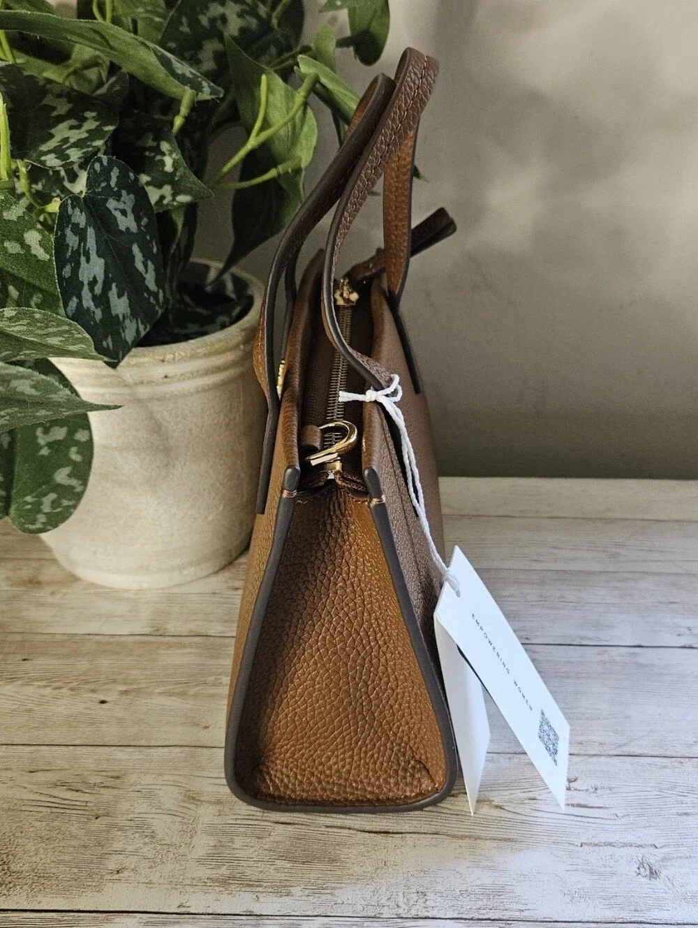 Tory Burch nwt Blake Mini Tote Bag Crossbody in Cortado brown pebbled leather